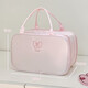 New Bow Cosmetic Bag Large Capacity Cosmetic Storage Bag Portable Upright Women's Travel Toilet Bag Three-Layer Strap Cosmetic Bag Pink Hanging Luggage丨Bow Knot
