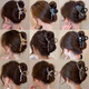 High-end grabber for women 2025 large back head hair shark clip temperament hairpin clip headdress champagne color rhinestone bow grabber