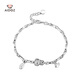 Aido Diamond pt950 platinum gourd bracelet for women, genuine platinum Fulu bamboo bracelet, lucky and lucky brand ingot bracelet, lucky and lucky bamboo bracelet 12.2-12.4g, length 16+3cm