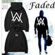 Ji Mi Alan Walker alanwalker three-piece set Jiahao same style DJ trendy autumn and winter hooded men's handsome sweatshirt winter Jiahao same style sweatshirt - black plus velvet M 80-100Jin Jin equals 0.5 kg