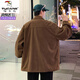 Woodpecker (TUCANO) large size lapel jacket for men spring and autumn 2025 new loose fat men's American trendy brand handsome casual jacket 2362 coffee 3XL recommended 195Jin Jin is equal to 0.5kg -220Jin Jin is equal to 0.5kg