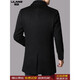 Lilang men's winter medium-length thickened coat new wool woolen coat young and middle-aged men's casual windbreaker black thickened M (170) (recommended 110-130Jin Jin equals 0.5 kg)