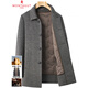 MONTAGUT double-sided cashmere coat men's medium-length lapel winter warm woolen middle-aged casual dad coat gray S 165/84A
