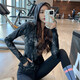LULULOMDDW Pilates casual sports long-sleeved jacket for women slimming stand-up collar tight fitness training running yoga clothing top women black S