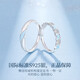 Laofengxiang Butterfly Love Luminous Couple Silver Ring Boys and Girls Matching Rings Jewelry Valentine's Day Birthday Gifts for Boyfriend and Wife Butterfly Love Luminous Couple Ring* Brand Gift Box