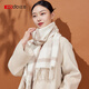 Hodo 100% pure wool women's scarf plaid warm and cold-proof shawl for girls birthday gift gift box
