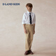E LAND KIDS children's clothing boys' shirts 2025 autumn new college style long-sleeved performance clothes tie Ivory ivory/39 130