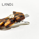 Lannuo leopard print puppy acetate hair clip for women 2025 new high-end side clip forehead bangs clip children's duckbill clip coffee color