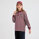 Hush Puppies children's clothing for children, men and women, autumn new versatile casual striped long-sleeved POLO shirt, Bordeaux red 170 cm