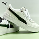 PUMA White Shoes Increased Thick Sole Tennis Style Sneakers Women's Casual Shoes SKYE 374764 White-Black-02 38