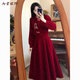 Meianjia 200 Jin Jin is equal to 0.5 kg. Large size new Chinese engagement dress toasting suit for fat mm autumn and winter bride homecoming dress new fake two-piece dress (regular style) S (recommended 80-95 Jin Jin is equal to 0.5 kg)