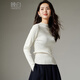 Late White New Product 2025 Autumn Fashion Sweater Versatile Solid Color Casual Commuting Sweater Women's Off-White XL
