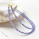 Beimixing Tanzanite Bracelet Women's East China Sea Crystal Agate Jade Sugar Cube Bead Necklace Blue Gemstone Bracelet Bead Diameter About 2mm - Hand Circumference About 14cm
