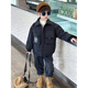 G.DUCKKIDS Boys' Cotton Jacket Autumn and Winter Thickened Handsome Little Boy Baby Padded Top Trendy and Cool Children's Work Jacket Black 120 cm Recommended height 110-120cm5-6 years old
