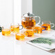 Yuanqu glass teapot high temperature resistant high borosilicate flower teapot teapot stainless steel filter tea set Yuanqu transparent teapot 300ml