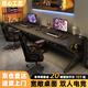 Tang Neng Youpin Double Computer Desk Side by Side Couple Gaming Table Desktop Bedroom Home Desk Work Table Long Combination Desk C-Leg Double Position Gaming Black 240CM