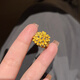 Sea Rover gold blooming flower tower ring for women new 999 solid gold engagement wedding ring birthday gift for girlfriend Gold blooming flower tower ring gold weight about 5.1g
