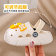 Children's Cartoon Cheese Crocs Summer Style Non-Slip Outerwear for Boys and Girls Baby Bathing Thick-Soled Sandal Slippers White Cheese Size 34-35/Shoe Inner Length Approximately 21.5CM