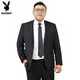 Playboy Fat Suit Men's Casual Jacket Plus Size Fat Guy Suit Professional Work Business Formal Wear Wedding Black Top + Pants 6XL 230-245Jin Jin is equal to 0.5 kg