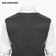 ANN ANDELMAN Real two-piece U-neck knitted vest white long-sleeved shirt retro college style simple and capable white XS