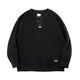 Workwear American retro vertical striped Henry collar sweater loose thickened black bottoming sweater for men autumn and winter black M M