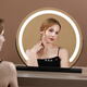 The other half of the German FZY lighted makeup mirror led fill light charging lamp desktop desktop semi-circle rotatable makeup table mirror 60cm fashionable white plug-in