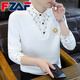 FZAF Light Luxury Men's Paul POLO Shirt Men's Long Sleeve 2025 Spring and Autumn New High-end Fashion Brand Fashion Casual Velvet T-shirt Black Bee Regular XL (Recommended 135-150 Jin Jin equals 0.5 kg)