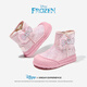 Disney Children's Shoes Girls Boots Autumn and Winter Little Girls Princess Boots Plus Velvet Short Boots DF1121 Pink 30
