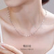 Meluxe Pt950 platinum necklace lip chain platinum chain for women birthday gift for girlfriend, about 2.66g-44cm