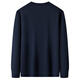 LIMENG Sweetheart Neck Pullover Medium Thick Knitwear Men's Large Size Solid Color Inner Warm Sweater Navy XL
