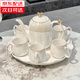 Ruishun light luxury high-end tea set new water cup household living room tea cup housewarming gift Pearlescent Golden Bear Tea Set (6 cups 1 pot 1 tray) gift box