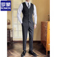 ROMON Haute Couture Suit Vest Men's Suit Korean Slim Solid Color Work Wear Vest Wedding Groomsmen Clothing Brother's Outfit Dark Gray (Single Vest) Free Bow Tie 2XL