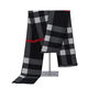 Ordos cashmere scarf men's plaid winter new Korean version thickened warm high-end gift scarf gray camel