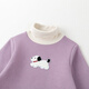 Dudujia Circulating Fever Boys Half Turtle Collar T-shirt Autumn and Winter Girls Bottoming Shirt Antistatic Baby Long Sleeve T-Winter New Dark Hemp Gray 100