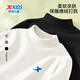 XTEP (XTEP) XTEP children's clothing children's velvet bottoming shirt boys half turtleneck T-shirt 2025 new autumn and winter clothing medium and large children's long-sleeved T-shirt light milk coffee 140