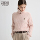 Teenie Weenie contains rabbit fur + wool bear girl retro cable knit sweater 25 autumn new sweater pink S