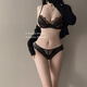 Victoria's style sexy secret sexy lace underwear for women push up big breasts to show small push up small breasts thin bra set gift black suit L (36/80AB/75C) It is recommended to take one size larger