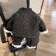 Disney baby boy and girl suit winter velvet fashionable boy and girl baby warm and thickened turtleneck jacket pants cotton suit two-piece set 90 size recommended 80-90cm 1 year old - 1 and a half years old