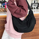 Pull back messenger bag for women students large capacity Korean style simple ins style versatile women's casual commuting dumpling bag shoulder bag