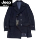 JEEP SPIRIT autumn and winter thickened wool coat men's double row casual navy short peacoat heavy woolen coat trendy dark blue L 135Jin Jin is equal to about 0.5 kg