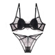 Victoria's style sexy secret French lace underwear for women with big breasts and small breasts push-up bunny ears hot girl bra gift black suit 70B 32