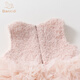 Banxidi girls dress winter new children's princess dress baby one-year-old dress autumn and winter velvet children's mesh skirt pink 100