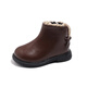 Tyrannis Yangma recommends girls' shoes princess short boots 2024 new autumn and winter fashion soft-soled leather boots for babies to learn brown 21_inner length 13.5cm
