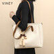 Viney cowhide bag women's bag large capacity tote bag light luxury crossbody shoulder bag birthday gift brand for girlfriend and wife