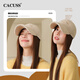 CACUSS Baseball Hat Women's Autumn and Winter Teddy Velvet Warm and Cold-proof Peaked Hat Big Head Size Shows Small Face Khaki