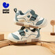 Minibala children's shoes, children's toddler shoes, autumn new baby lightweight and comfortable casual soft-soled non-slip functional shoes for boys and girls, white and green, size 21, suitable for feet length 13.0-13.5cm
