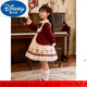 Disney Original Girls Lolita Princess Dress 25 New Children's Birthday Dress Fashionable Baby Girl Dress Autumn and Winter Burgundy 265 No Accessories 100 cm