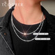 Ruofei platinum necklace men's pt950 new platinum men's necklace minimalist flash necklace men's crown diamond chain men's platinum 950 length 55cm weight 27-28g thick 2.9mm