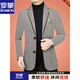 Luo Meng Suit Jacket Men's 2025 Autumn New Middle-aged Casual Wool Suit Spring and Autumn Top Dad's Clothing Brown 2579X Three Buttons Fabric S 165 Suitable for 95-100 Jin Jin equals 0.5 kg