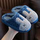 Yunyouli (yunyouli) children's cotton slippers winter style boys and girls non-slip soft bottom parent-child home shoes navy blue rabbit slippers 34_35 inner length 21.5cm9-10 years old